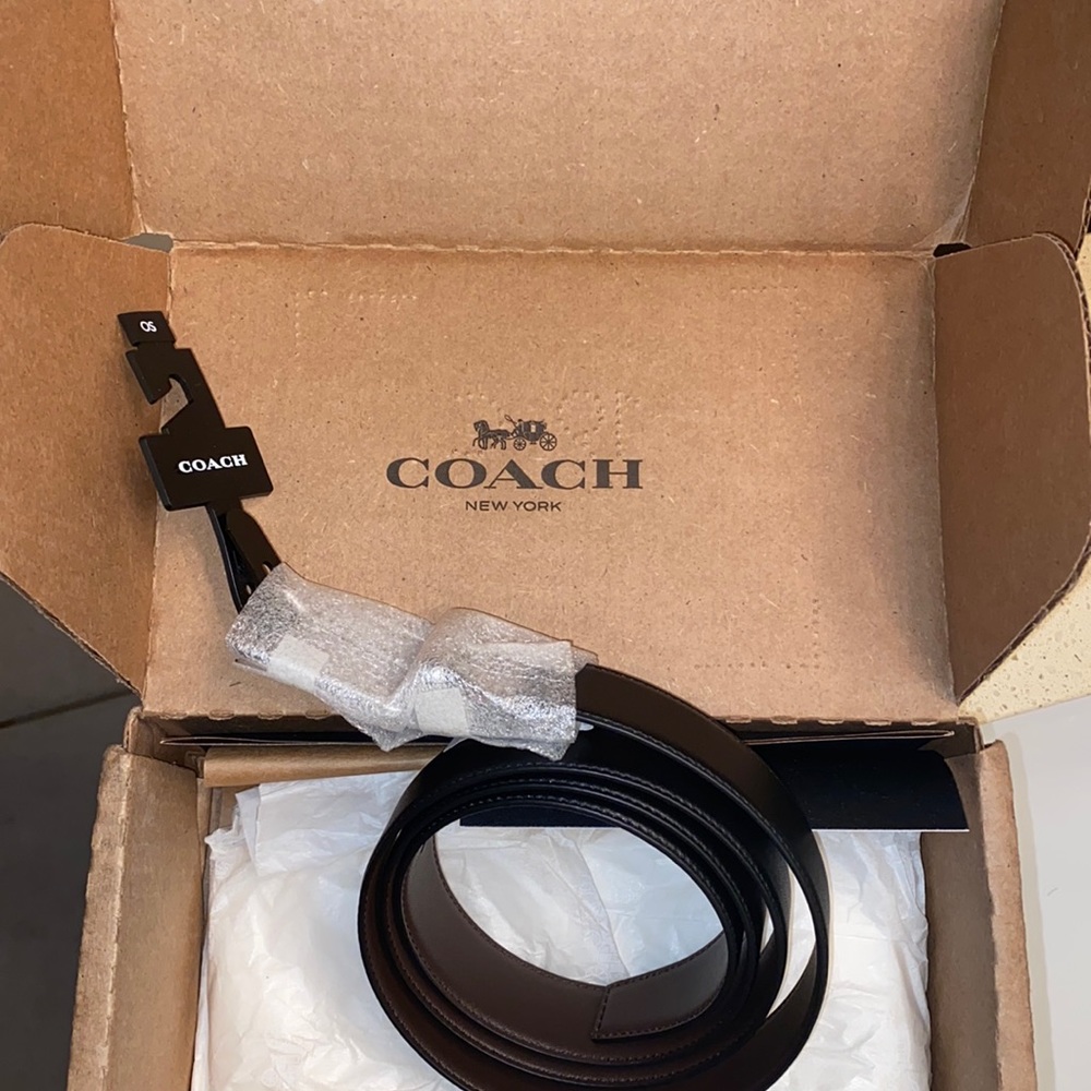 Coach Signature Designer Mens leather belt